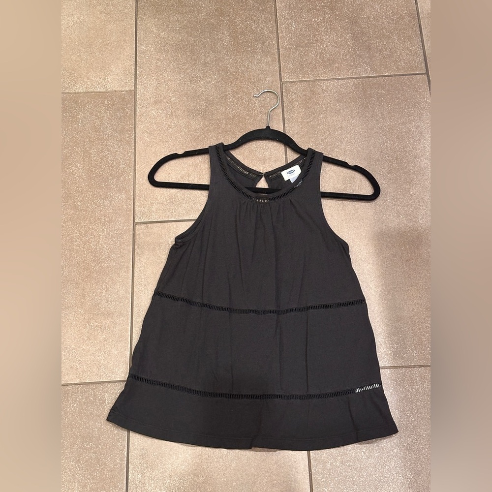 2/$10 or 3/$12 ❤️ Old Navy Black Crochet-Trim Tank Top - Picture 3 of 10